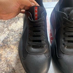 100% Authentic Prada black only worn twice size 8 I have the receipt online